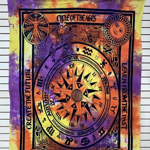 Tie-Dye Cycle Of The Ages Tapestry - Picture 2 of 3